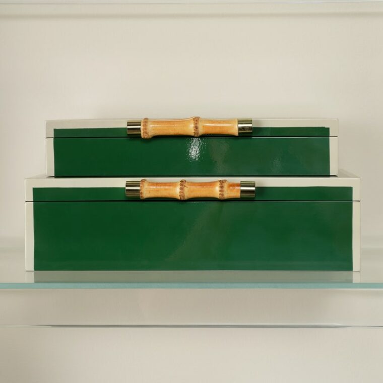 High Gloss Lacquered and Bamboo Boxes - Image 9
