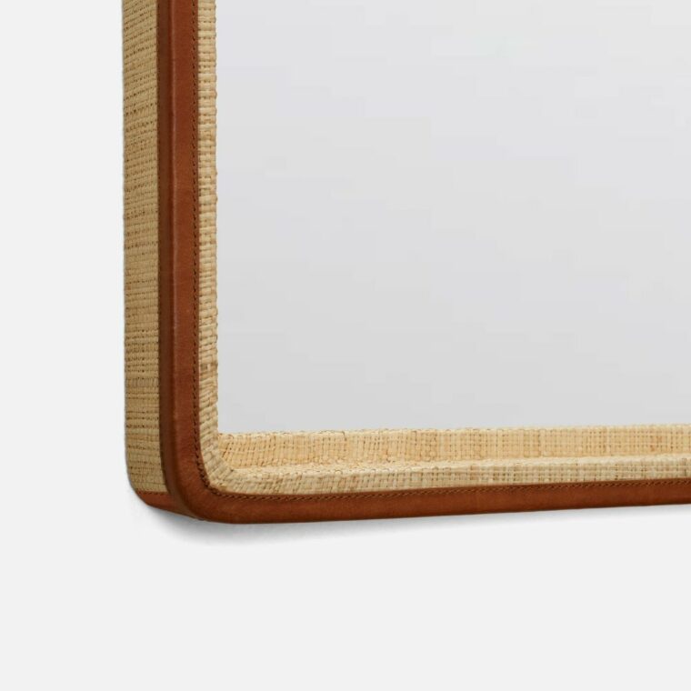 Bart Raffia and Leather Mirrors