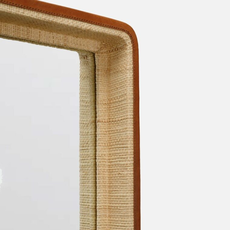 Bart Raffia and Leather Mirrors