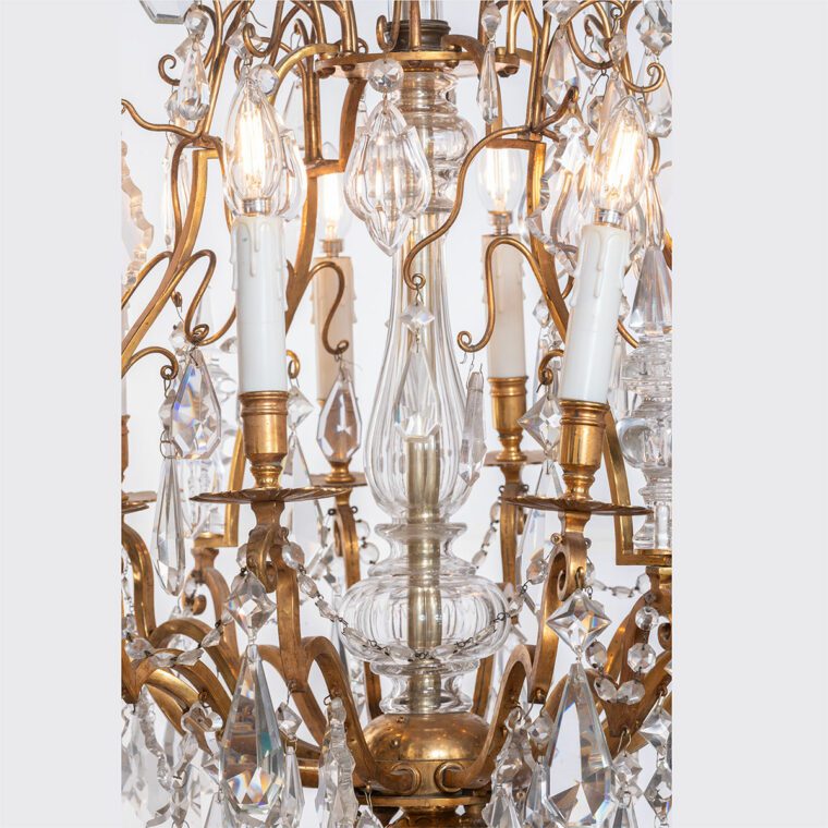 Antique Italian Gilt and Crystal Chandelier - Image 2