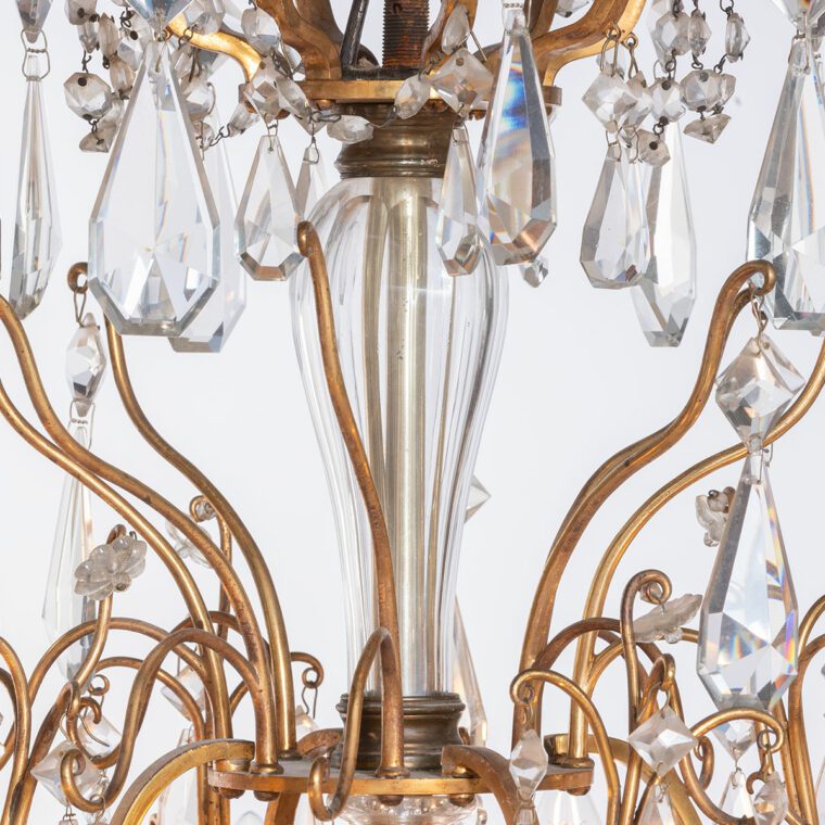 Antique Italian Gilt and Crystal Chandelier - Image 4