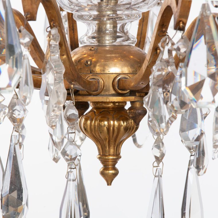 Antique Italian Gilt and Crystal Chandelier - Image 6