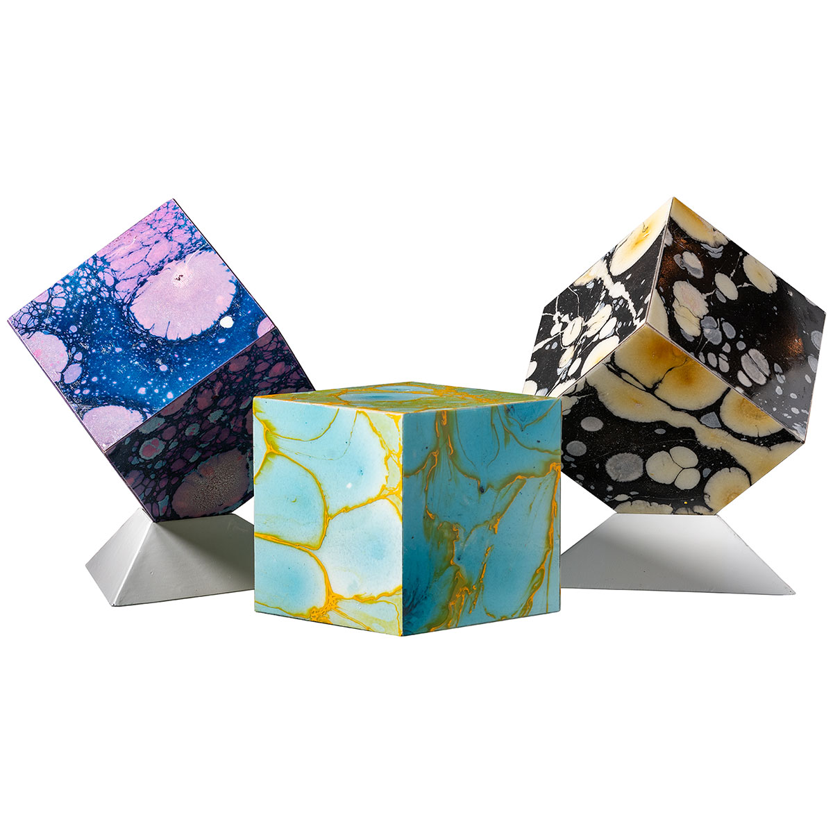 Hand Painted Cube Sculptures - Mecox Gardens