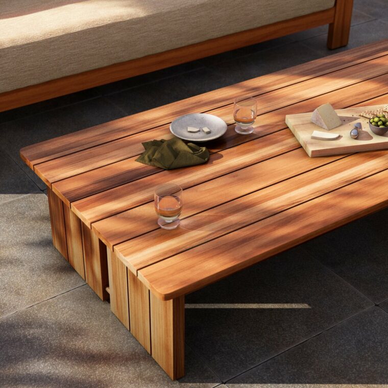 Corbin Outdoor Natural Teak Coffee Table - Image 12