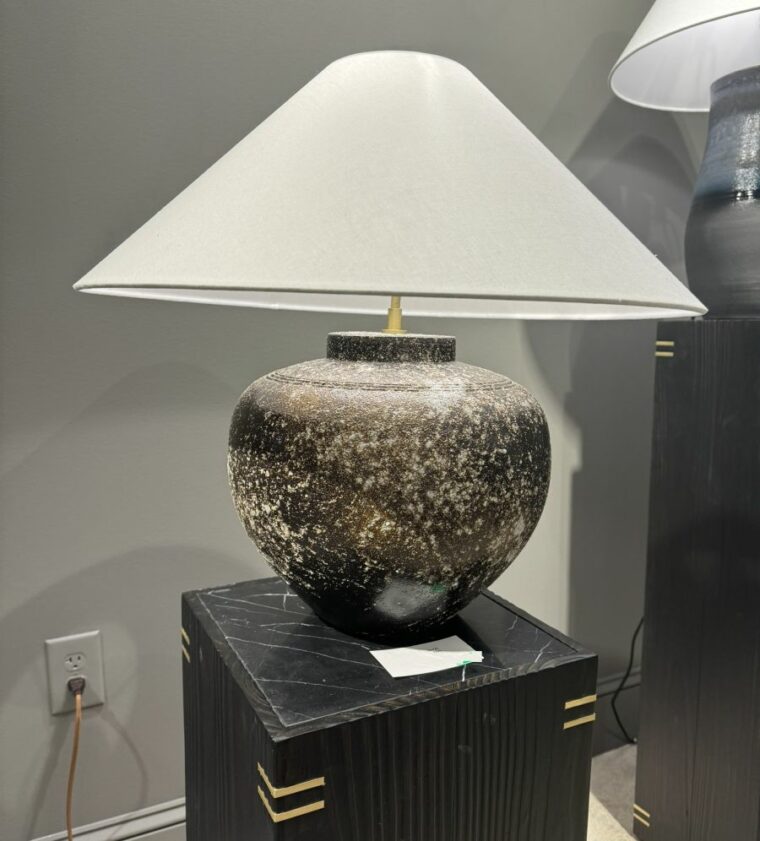 Rustic Japanese Ceramic Table Lamp - Image 6