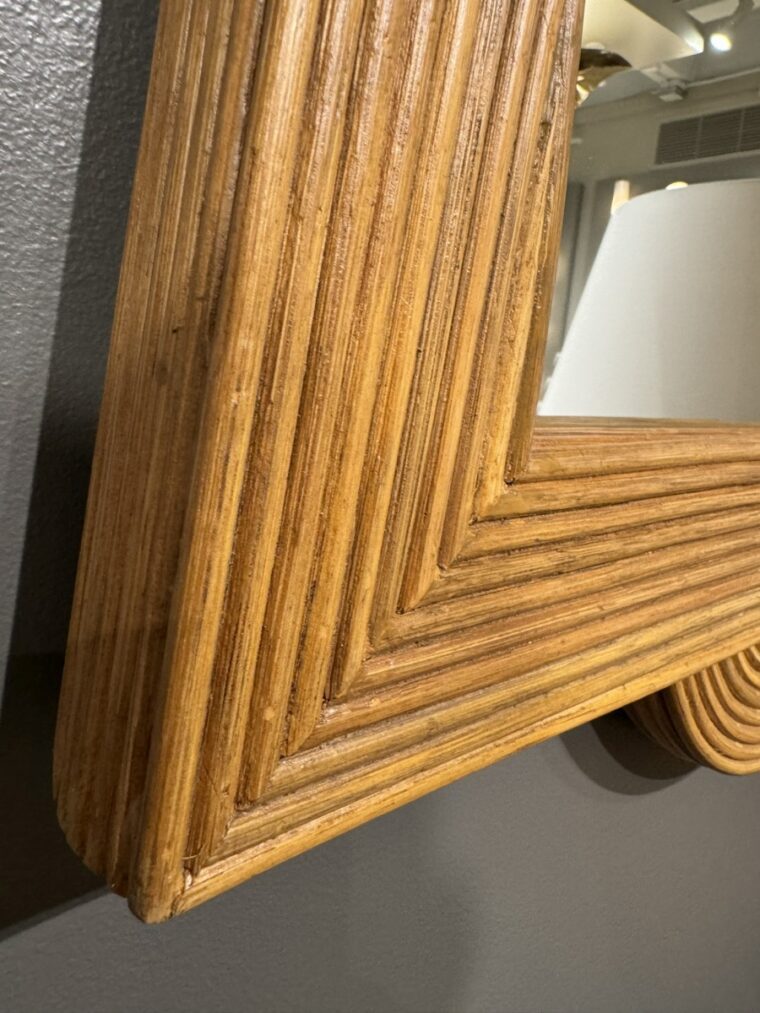 Mid-Century Style Natural Rattan Mirror - Image 3