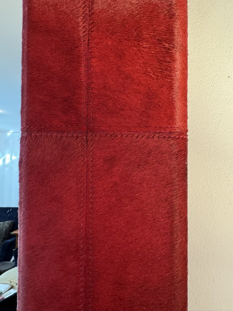 Tauro Patterned Red Hair on Hide Wall Mirror - Image 8