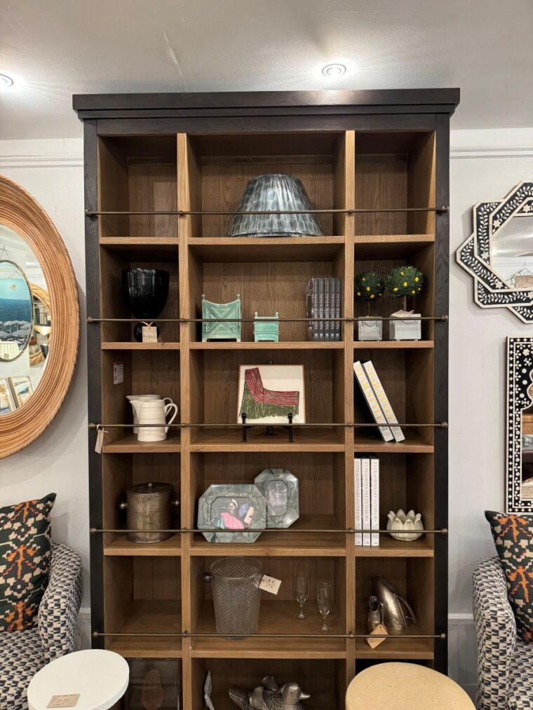 Alistair Bookcase with Brushed Brass Railings - Image 15