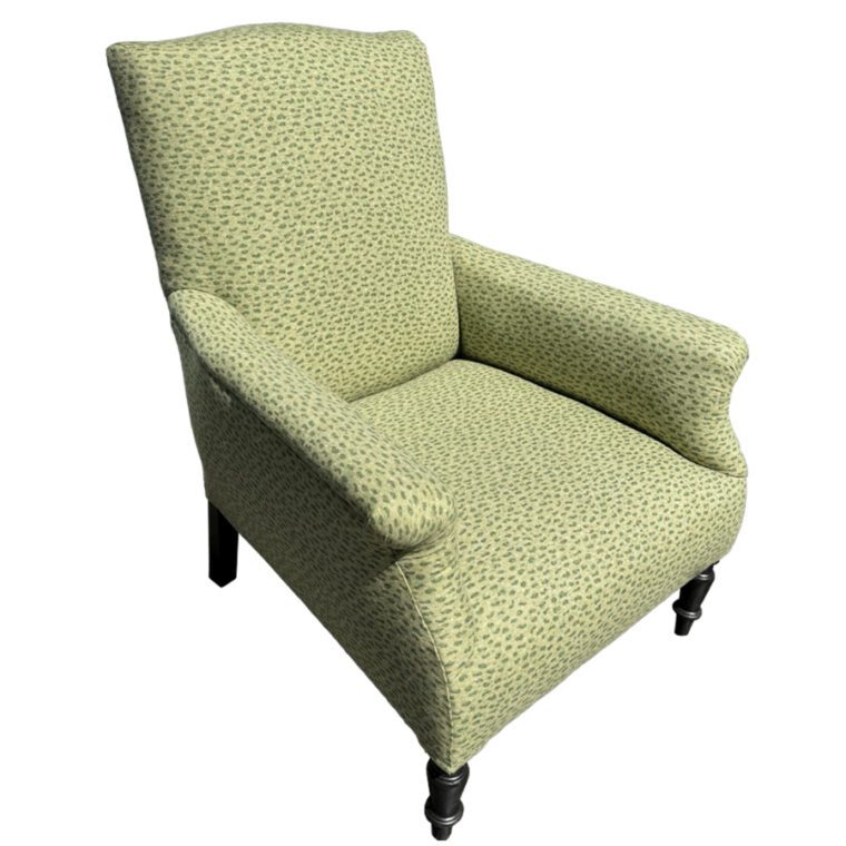 Pair of Antique Upholstered Chairs with Rolled Arms - Image 5