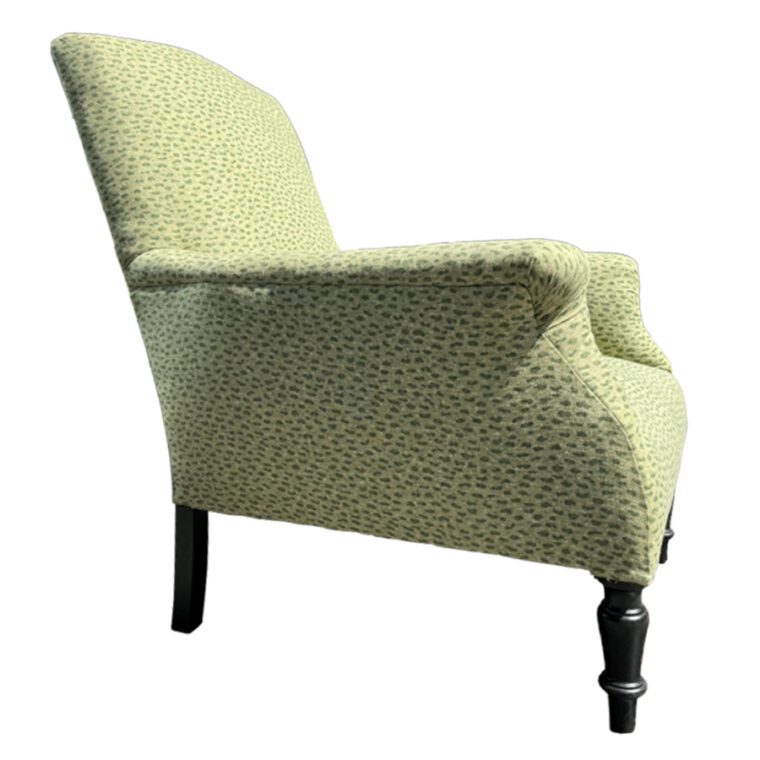 Pair of Antique Upholstered Chairs with Rolled Arms - Image 3