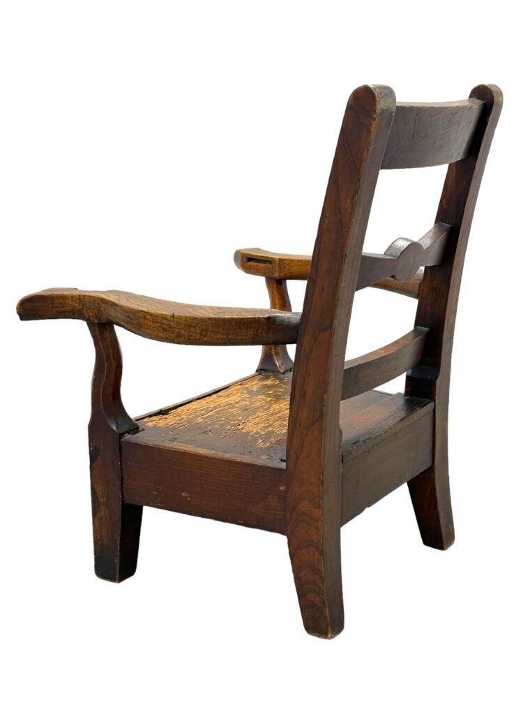 Vintage English Oak Children's Chair - Image 3