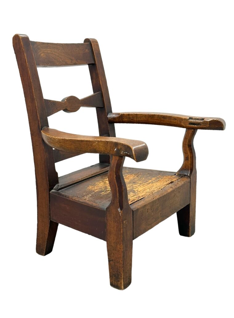 Vintage English Oak Children's Chair - Image 2