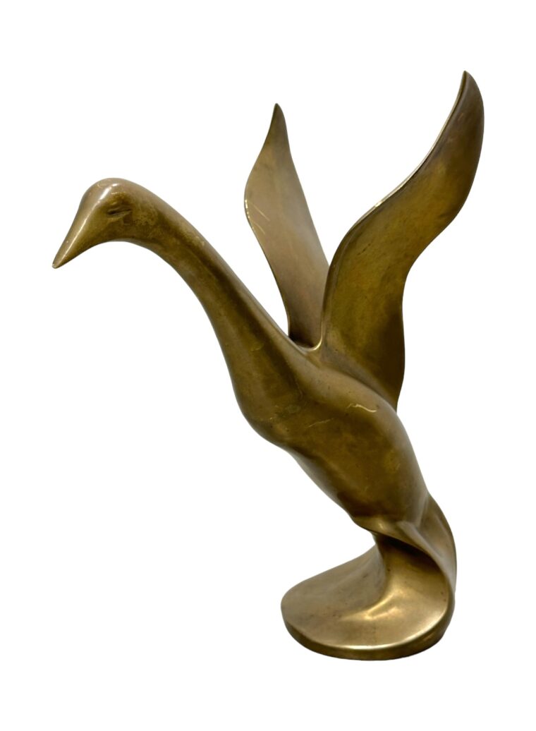 Vintage Brass Duck in Flight - Image 2