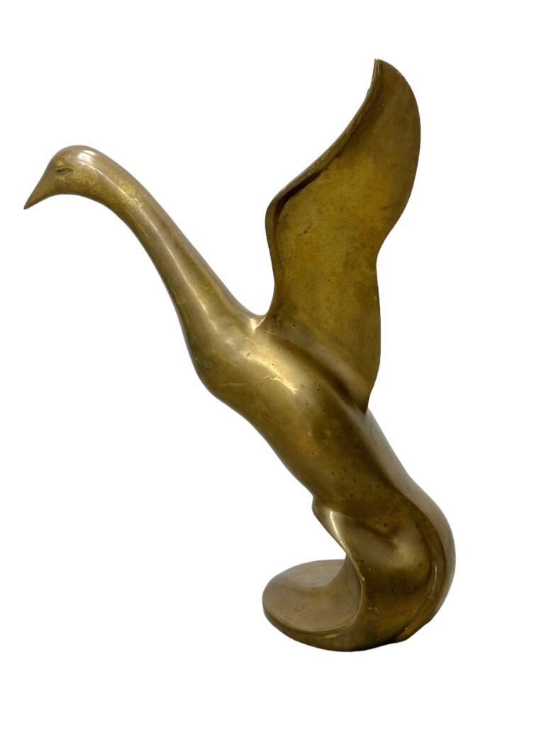 Vintage Brass Duck in Flight - Image 3