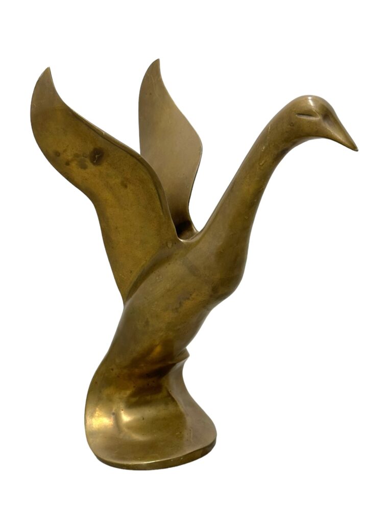 Vintage Brass Duck in Flight