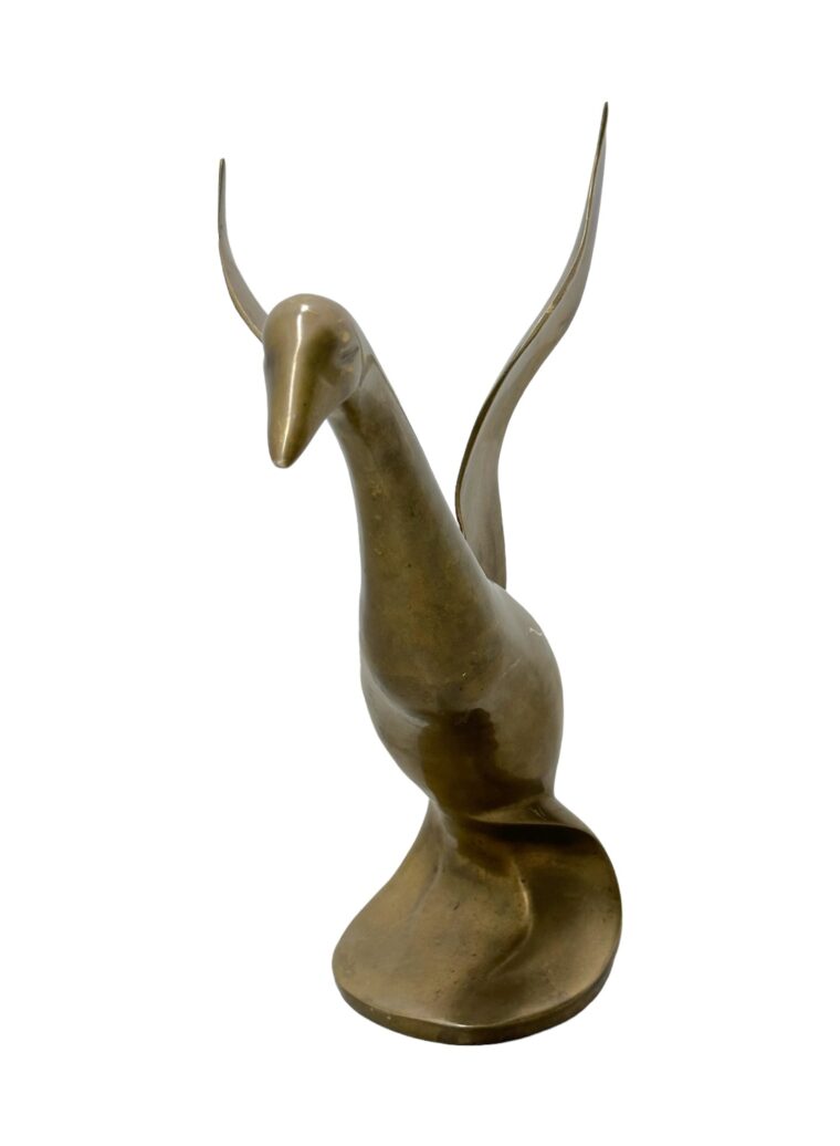 Vintage Brass Duck in Flight - Image 8