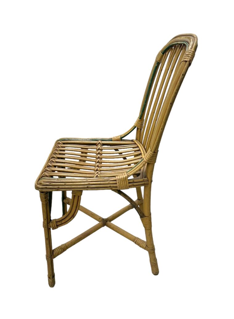 Set of 3 Vintage French Bistro Bamboo Cafe Chairs - Image 5