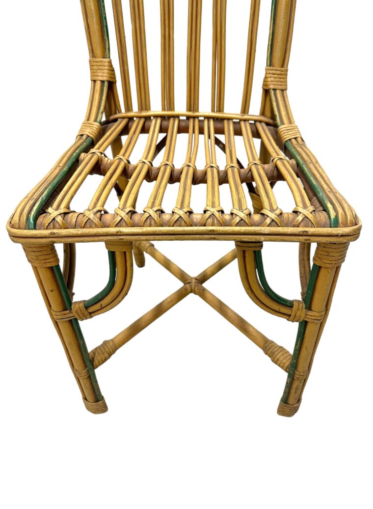 Set of 3 Vintage French Bistro Bamboo Cafe Chairs - Image 12