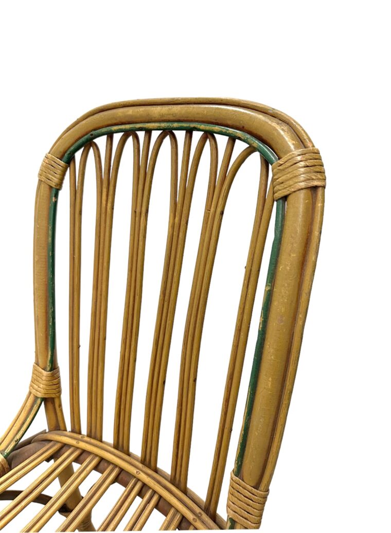 Set of 3 Vintage French Bistro Bamboo Cafe Chairs - Image 11