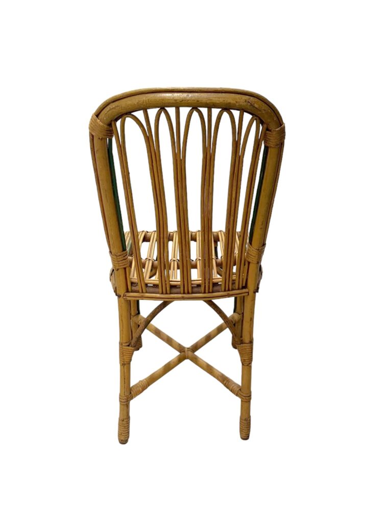 Set of 3 Vintage French Bistro Bamboo Cafe Chairs - Image 9