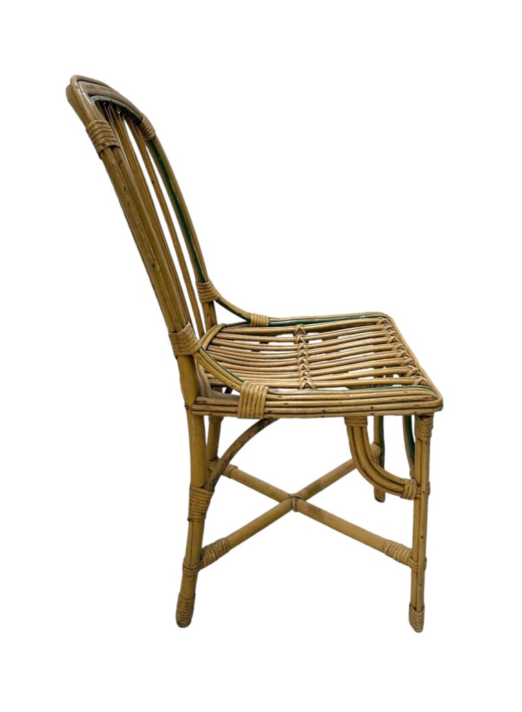 Set of 3 Vintage French Bistro Bamboo Cafe Chairs - Image 6