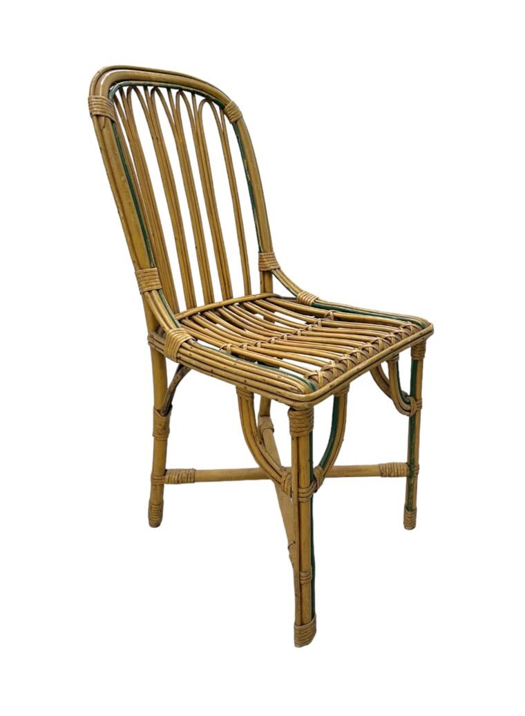 Set of 3 Vintage French Bistro Bamboo Cafe Chairs - Image 2