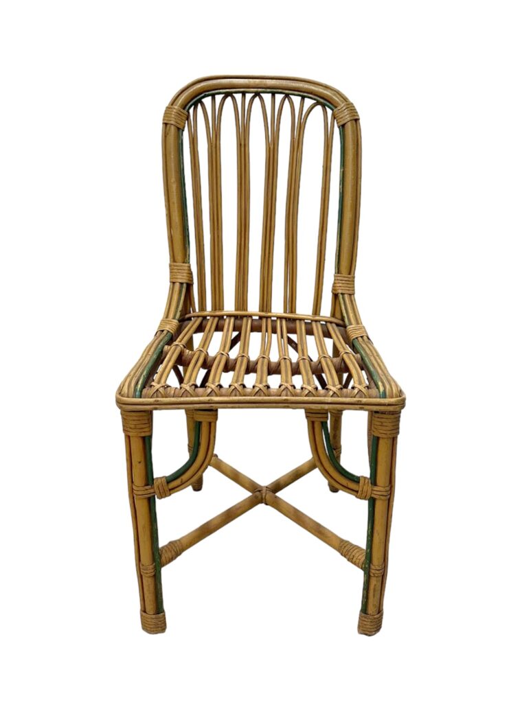 Set of 3 Vintage French Bistro Bamboo Cafe Chairs - Image 3