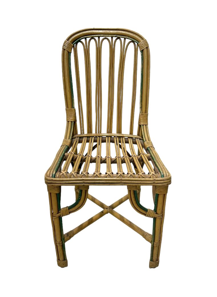 Set of 3 Vintage French Bistro Bamboo Cafe Chairs - Image 10