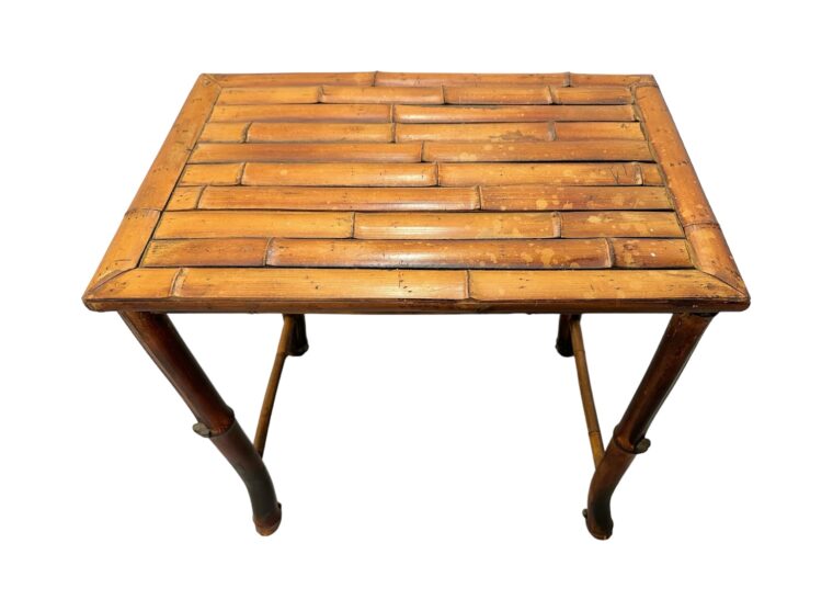 Vintage English Bamboo Side Table - Image 7