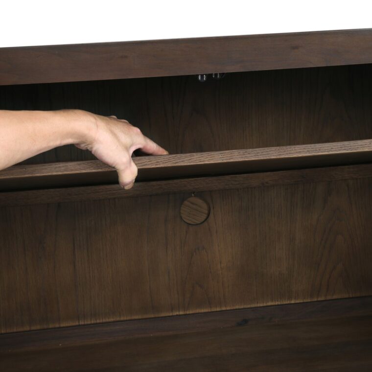 Four Door Brass and Walnut Buffet - Image 15