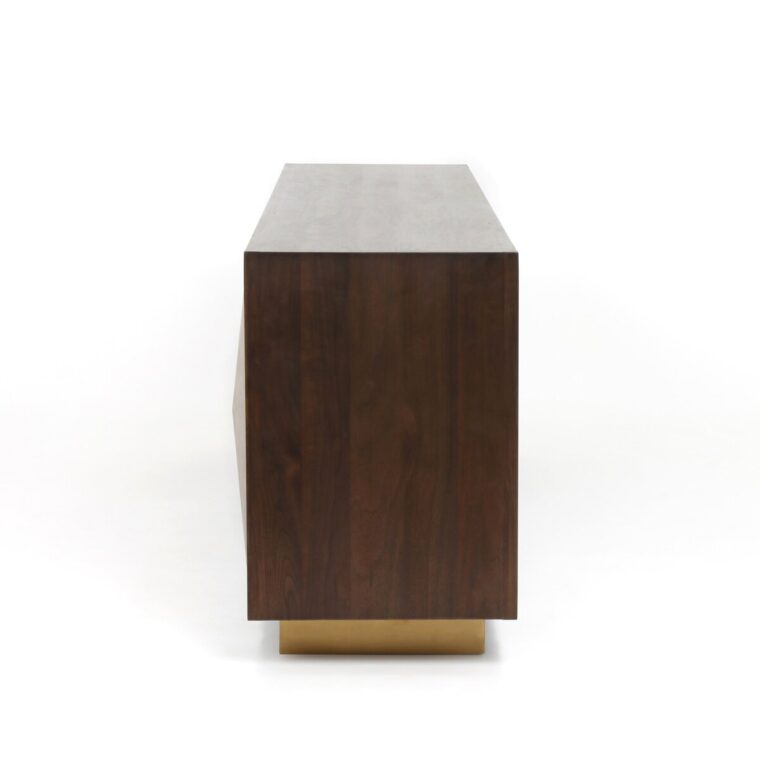Four Door Brass and Walnut Buffet - Image 7