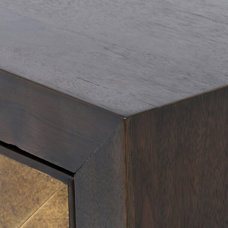 Four Door Brass and Walnut Buffet - Image 9