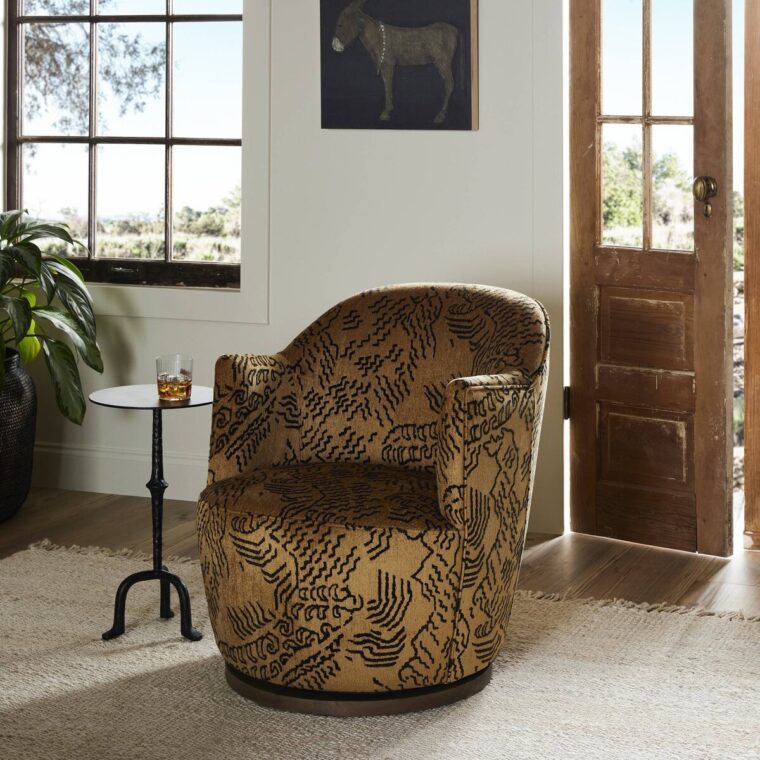 Natural Ochre Petite Swivel Chair - Image 6