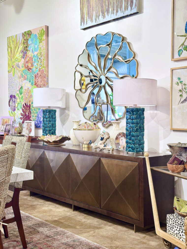 Four Door Brass and Walnut Buffet - Image 17