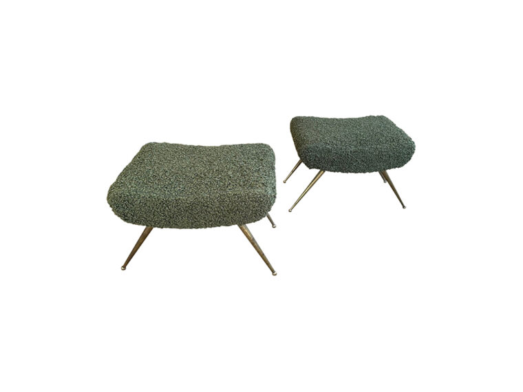 Pair of Mid-Century Italian Upholstered Stools - Image 3