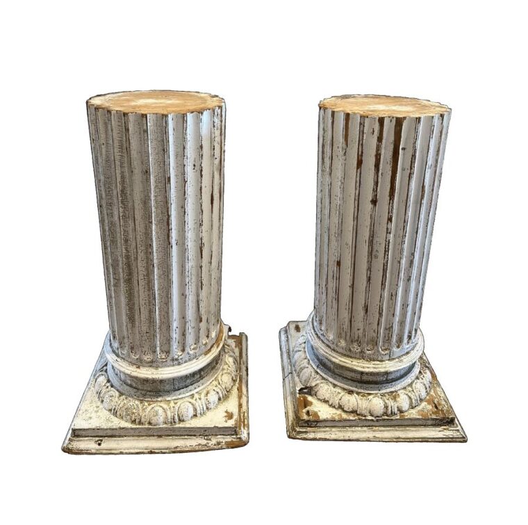 Antique Fluted Painted Wood Column