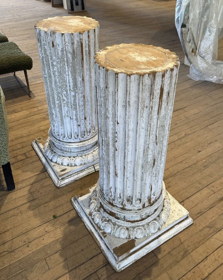 Antique Fluted Painted Wood Column - Image 3