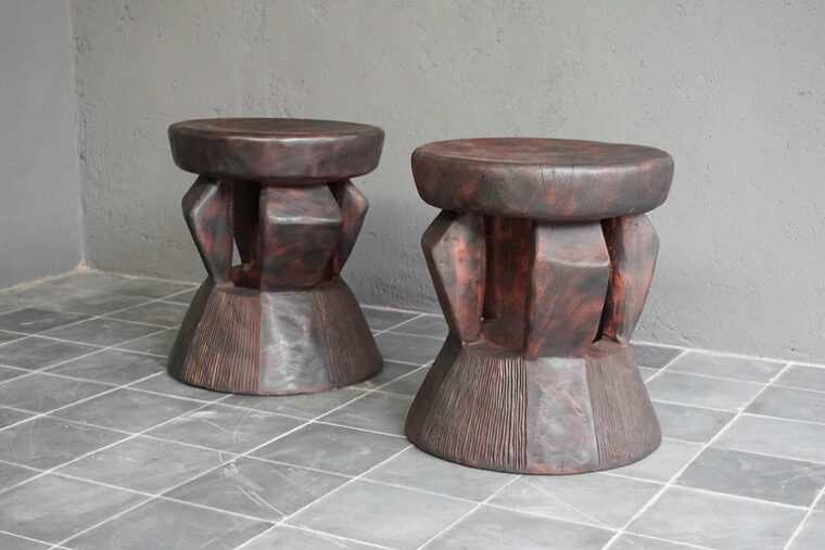 Hand Carved Suar Wood Stool