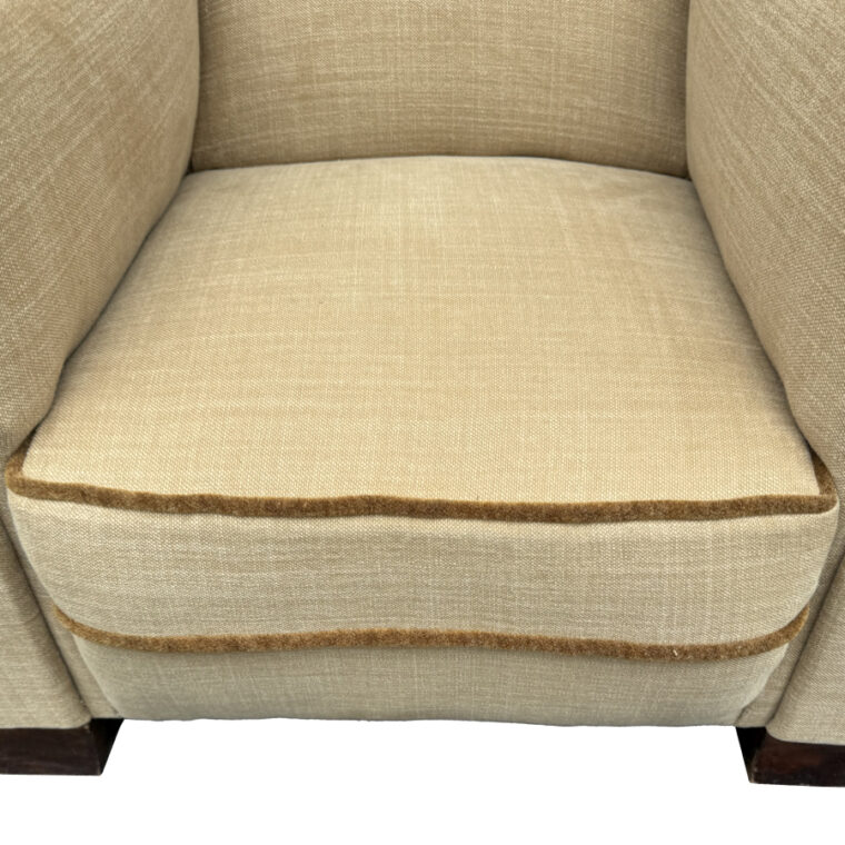 Pair of Antique French Art Deco Club Chairs - Image 3