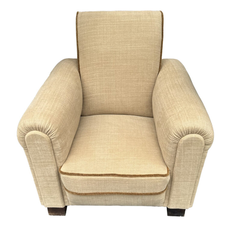 Pair of Antique French Art Deco Club Chairs - Image 2