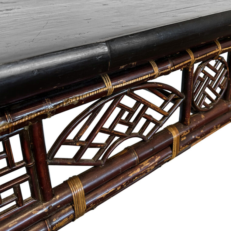 Antique Chinese Altar Tortoise Bamboo Console Table - Image 3