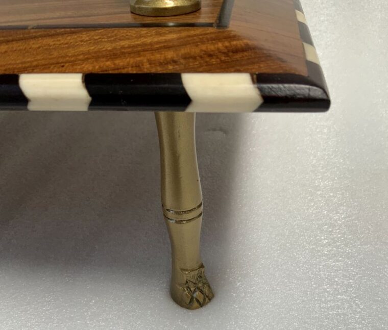 Lancelot Wood, Bone and Brass Three Tier Side Table - Image 4