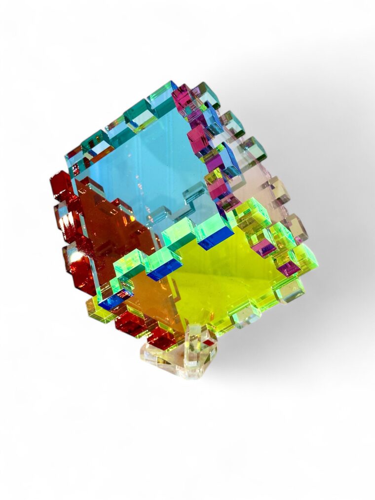 Interlocking Multicolor Acrylic Cube