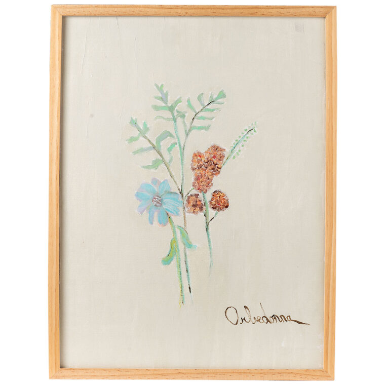 Sage and Button Flowers Original Art