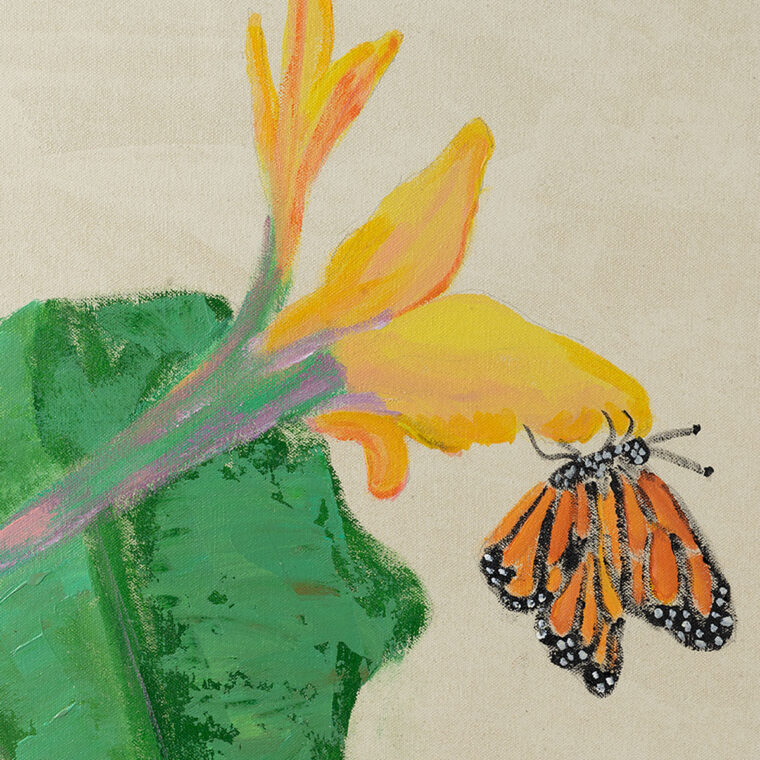 Canna and Butterfly Original Art - Image 2