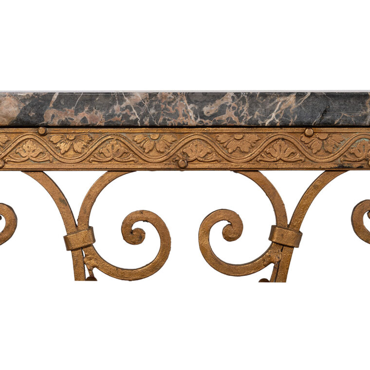 Antique French Marble and Gilded Iron Console - Image 3