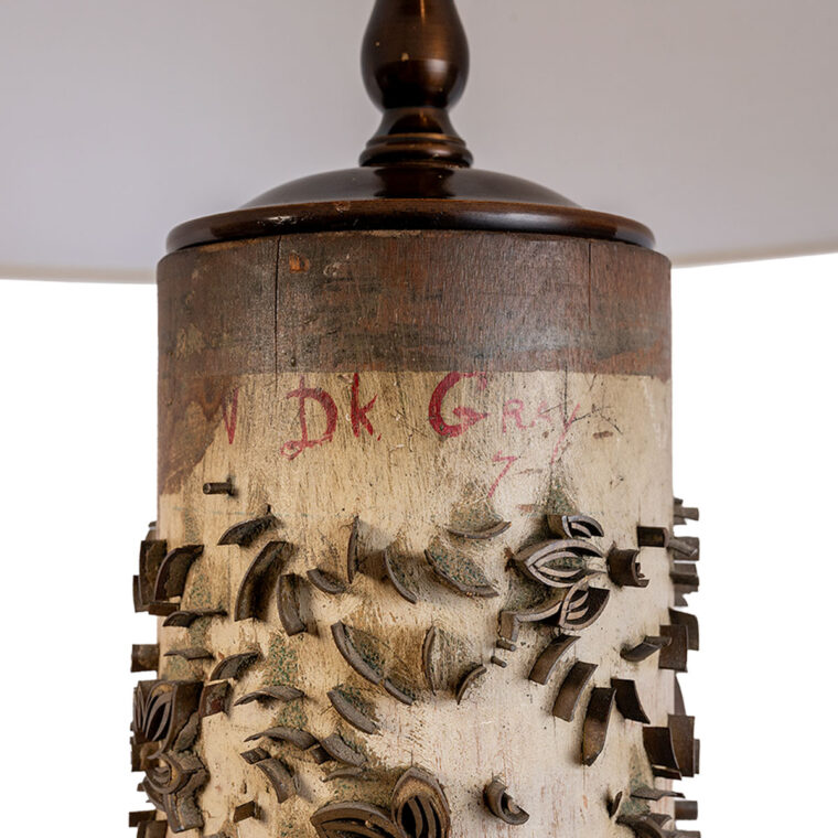 Antique Floral Wallpaper Block Cylinder Lamp - Image 3