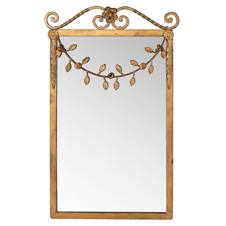 Antique French Gilded Floral Mirror