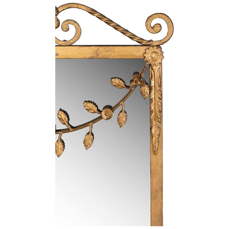 Antique French Gilded Floral Mirror - Image 2