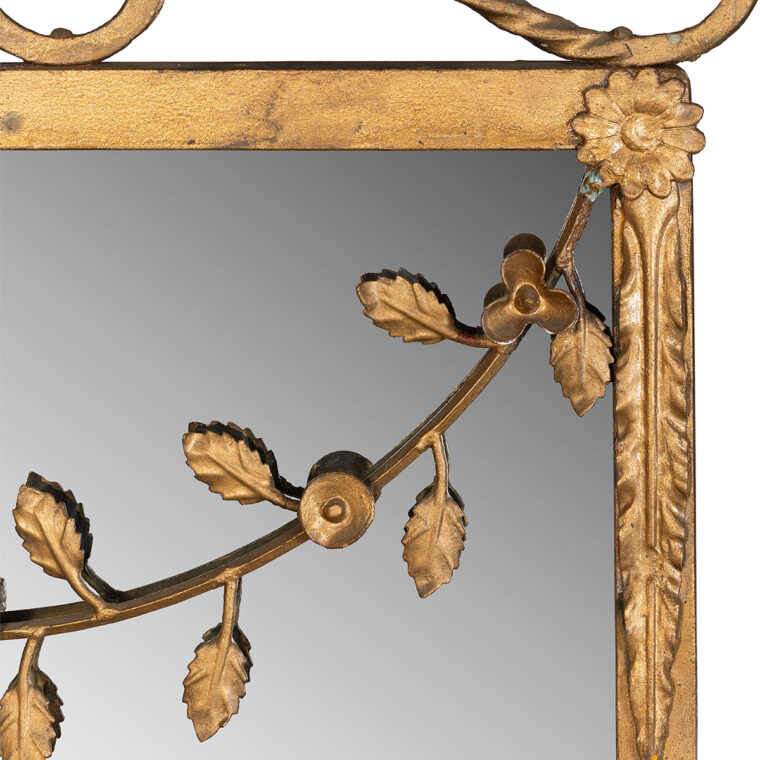 Antique French Gilded Floral Mirror - Image 3